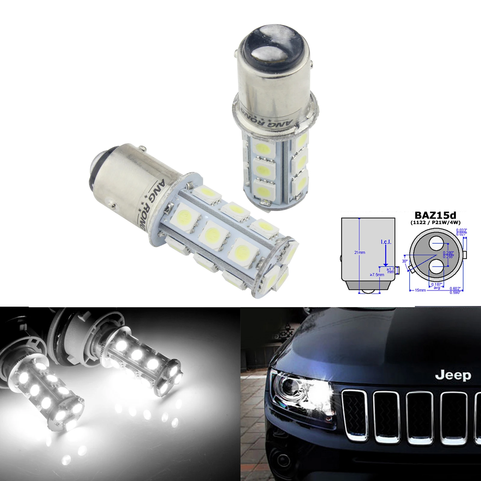 ANGRONG 2 шт. 5 Вт BAZ15d P21/4 566 18 SMD светодиодный стоп сигнал лампа фонарь заднего хода