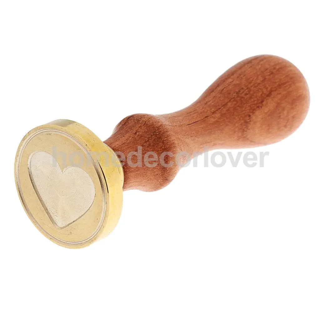 Vintage Envelope Sealing Logo Seal Wax Stamp Heart Carved for Xmas Party Invitation