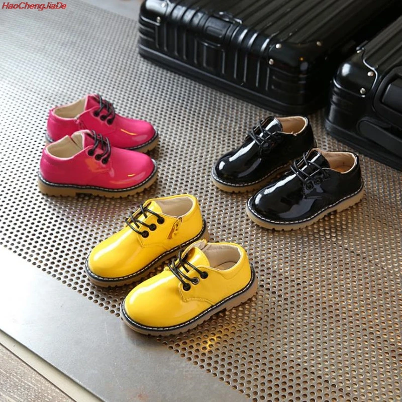 

Children Leather Shoes for Boy Classic Wedding Girl Party School Student Show Shoes Kids Oxford Dress Banquet Shoes Yellow Black