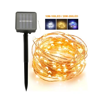 

Outdoor 10M 100LEDs 20M 200LEDs Solar LED String Fairy Lights Flash Waterproof For Ramadan Christmas Garden Wedding Decoration