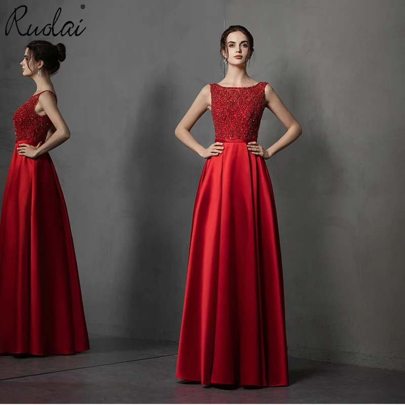 

Simple Style Sleeveless A-Line Formal Evening Dress Long 2019 Newest Prom Dresses with Sash vestidos de fiesta de noche