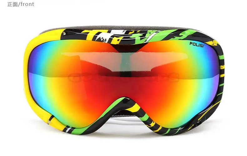 POLISI, Профессиональные поляризованные лыжные снежные очки, двухслойные противотуманные линзы, очки для сноуборда, лыжные очки для катания на снегоходах