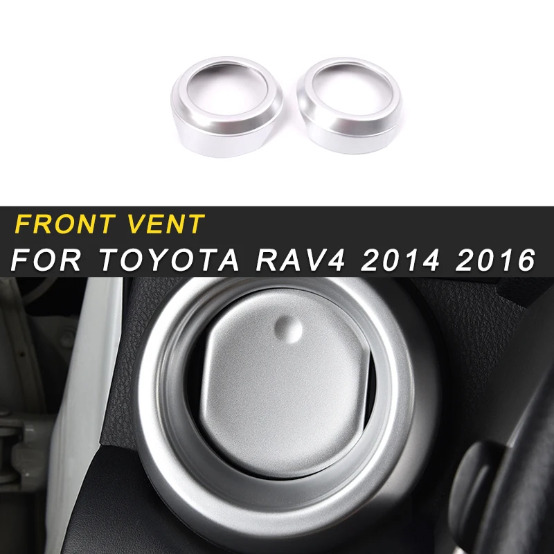 

For Toyota RAV4 2014 Car Styling Front A C Air Vent Outlet Panel Cover Trim Frame Sticker Interior Accessories