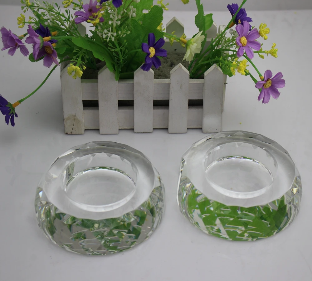 

Free shipping wholesale price K9 AAA crystal material110mm clearly color round shape crystal ashtray for hot selling