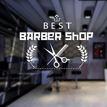 

Barber Shop Sticker Chop Bread Decal Haircut Shavers Posters Vinyl Wall Art Decals Decor Windows Decoration Mural Mb005