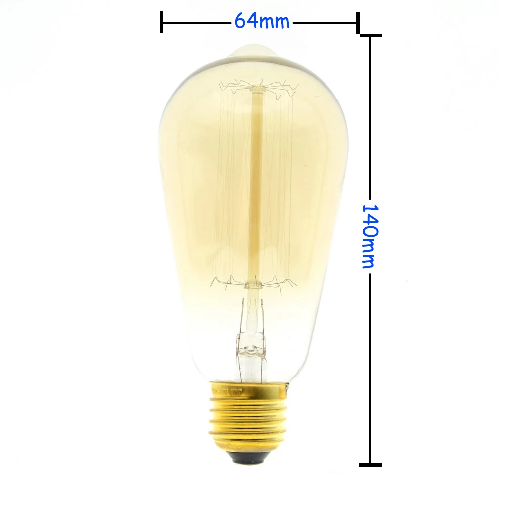 Лампы Эдисона ретро лампы накаливания винтажные ST64 A19 G80 T45 лампы накаливания винтажные ампулы лампы накаливания лампы Эдисона - Цвет: ST64