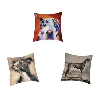

Oil Painting Classical Style Animal Pattern Cushion Cover Bull Terrier Corgi Doberman Home Sofa Decoration Throw Pillowcase