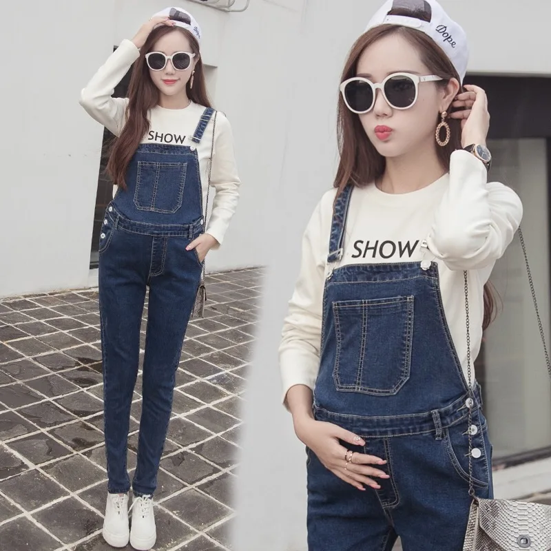 Denim Blue Maternity Jeans Overalls Jumpsuite Jumpsuits Casual Pregnant