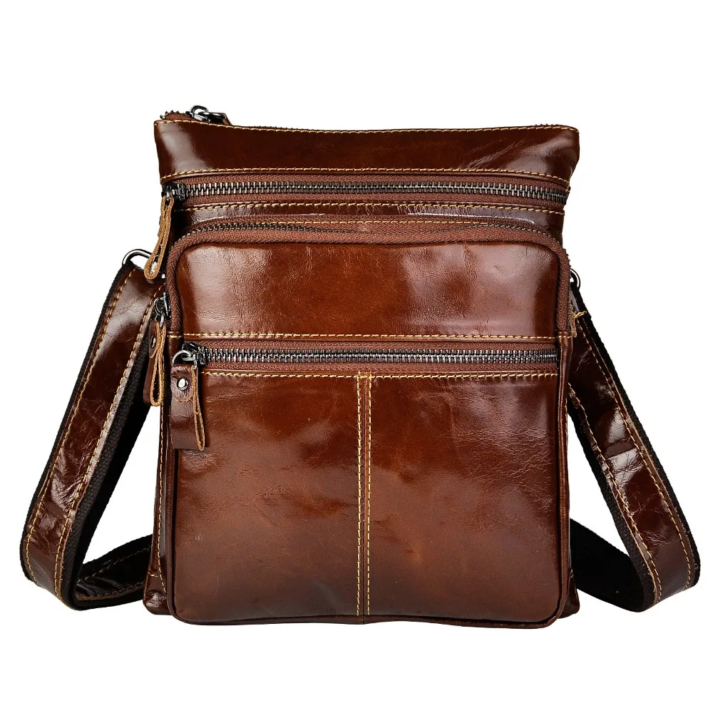 Натуральная кожа мужской моды сумка из воловьей кожи Повседневное Дизайн Crossbody одно плечо сумка Школа Книга сумка 305