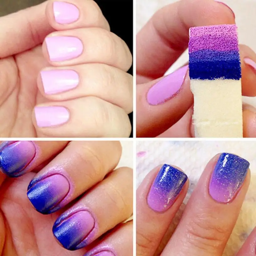 Hot selling Nail Art Sponges Stamping Polish Template Transfer Manicure DIY Tool free shipping Lowest Price