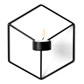 

2019 Candle Holders Nordic Style 3D Geometric Candlestick Metal Wall Candle Holder Sconce Matching Small Tealight Home Ornaments
