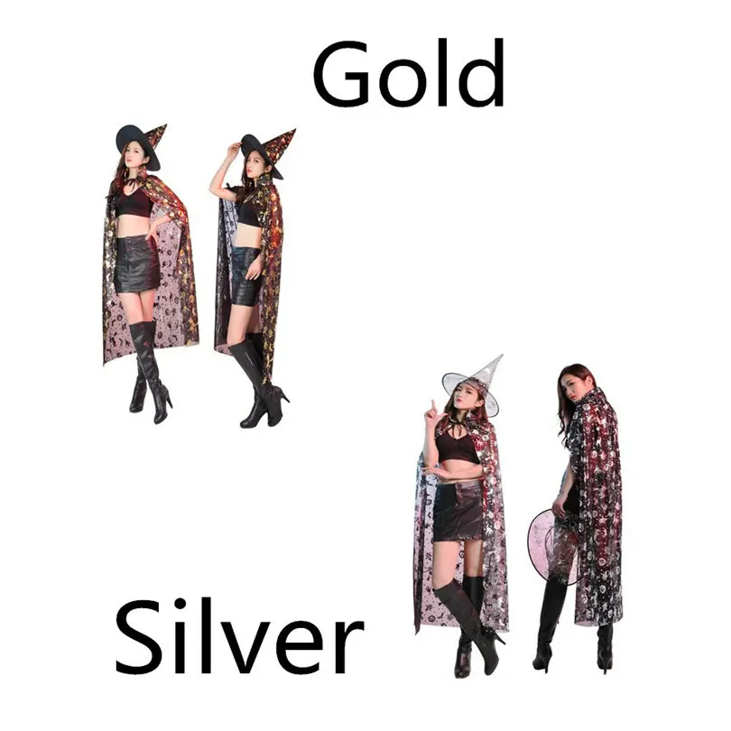 2019 Halloween Autumn Winter Cos Cloak Coat Wicca Robe Medieval Cape Shawl Halloween Witch Party+Hat Set #E12 (1)