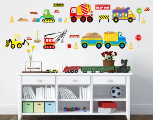 

2019 Transport Cars Tractors Farm Diggers Toy Wall Art Vinyl Stickers Decor PVC Home Kids Children Room Mural