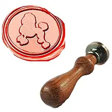 Mdlg Винтаж прекрасный Пудель Собака индивидуальный логотип свадебные приглашения Воск уплотнительное штамп палисандр ручки комплект