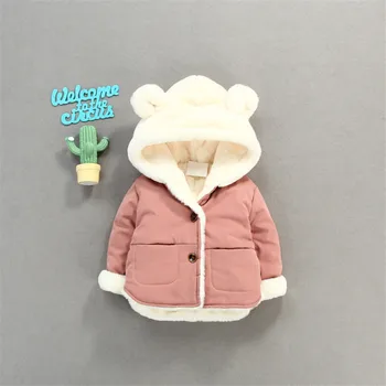 

SFC-014 2018 New Winter baby girl coats children Rabbit Ear Hooded Outwear Newborn Baby girls sweet Winter warm Jacket coats