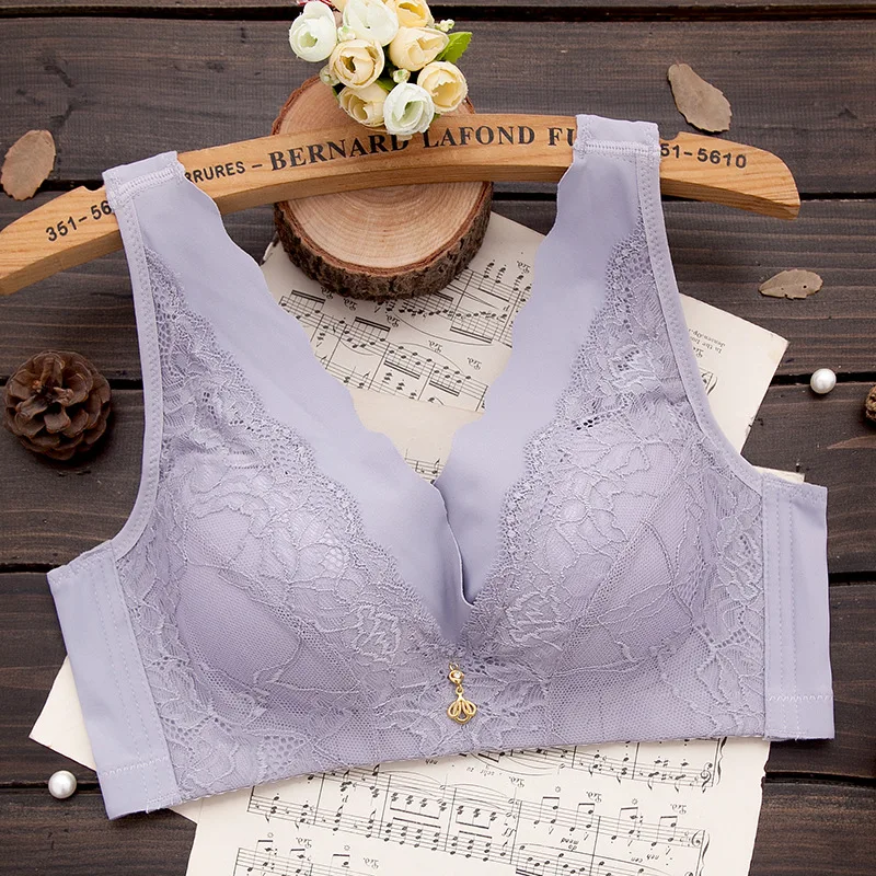 

Full cup ultra-thin large size bra fat mm gathered no steel ring big breast big cup vest thin section underwear bra female