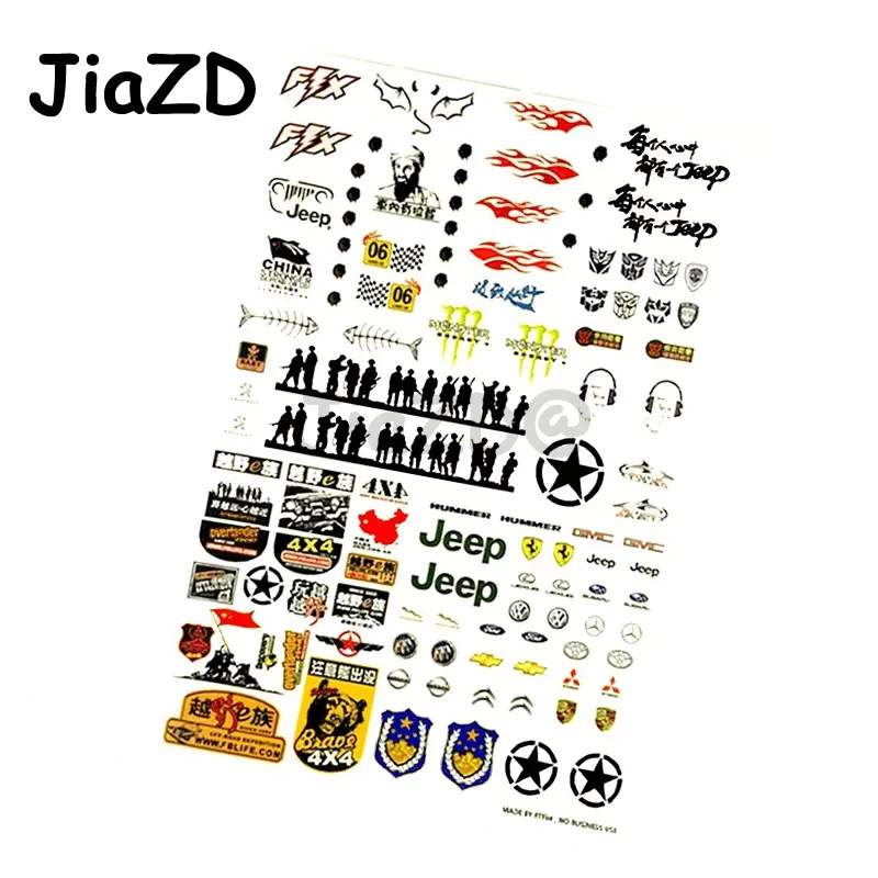 

Sticker Car Shell 25*17 Simulated Paster Personality Decorative Applique Parts for RC 1/10 Model Car Climbing Buggy Big Feet