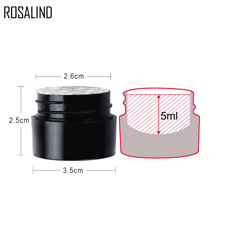 Rosalind черная бутылка комплект гель-лака и набор 7 мл и 5 мл полулак Перманентный УФ Гель-лак для ногтей Набор для наращивания ногтей инструменты
