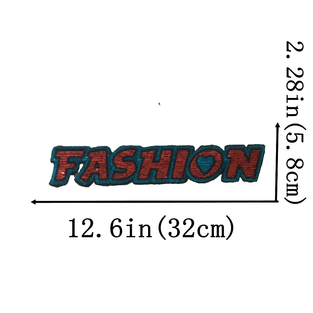 

Sequins FASHION Patches for Clothes Iron on Patch Badge Handmade Craft Stickers Sequined Patches Letters 2019 New dark red blue