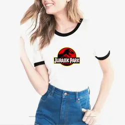 Женская футболка «Мир Юрского периода» Женская одежда Harajuku футболка женская летняя футболка женская винтажная G0717