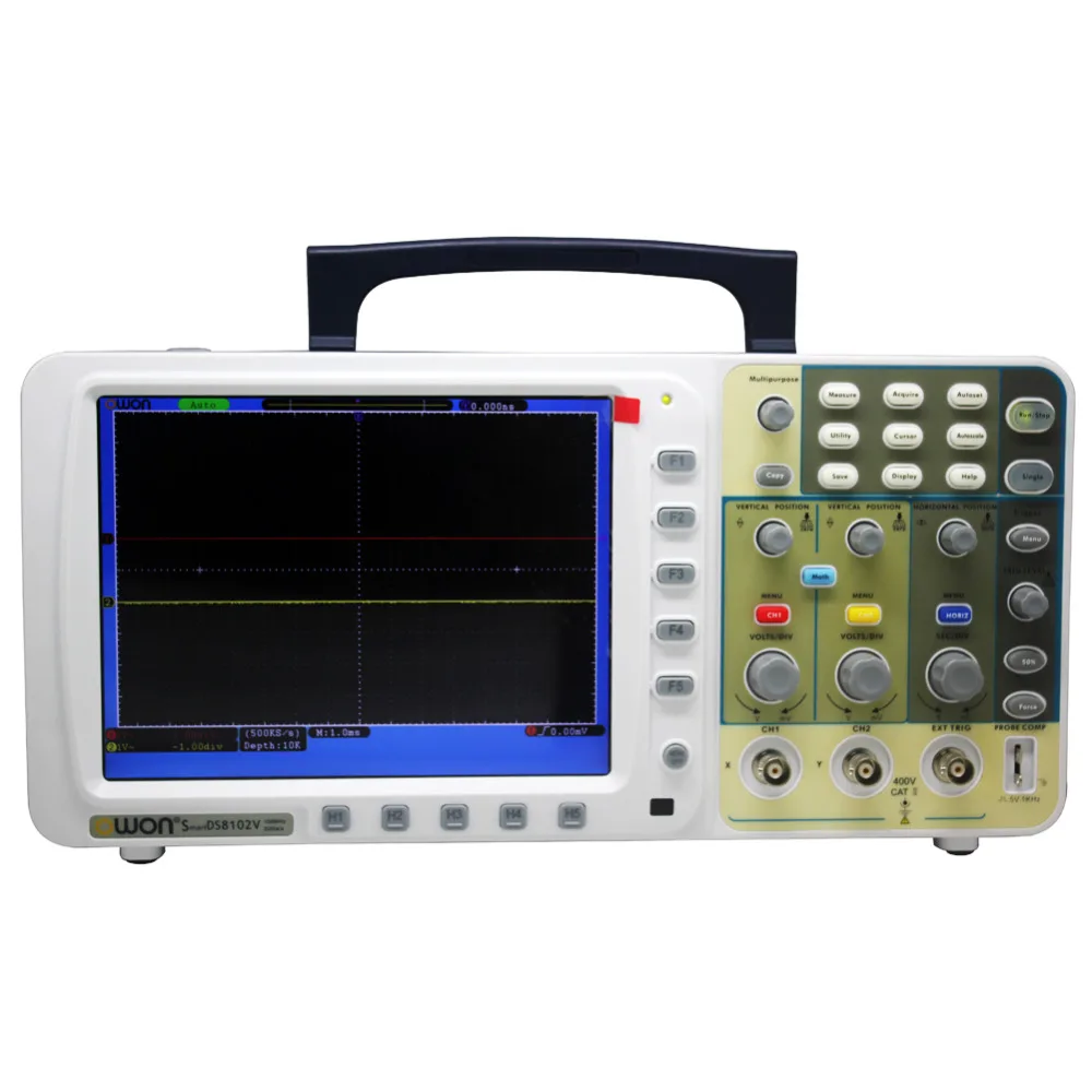 OWON низкий уровень шума 100 МГц OWON цифровой осциллограф SDS8102 V VGA 2 г/локон частота дискретизации, большой " ЖК-дисплей, 10 м точек записи длина