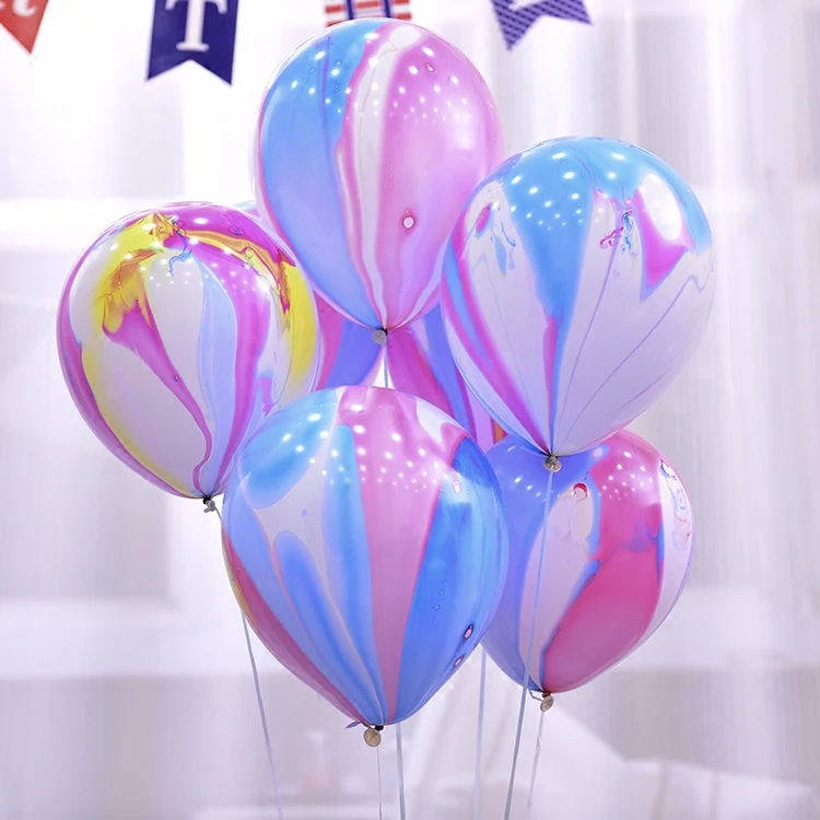 Золотой и черный латексный шар мраморный Металлический воздушный шар хромированные Воздушные шары Свадьба для взрослых День Рождения фотография реквизит декор - Цвет: 10pColorfulMarble