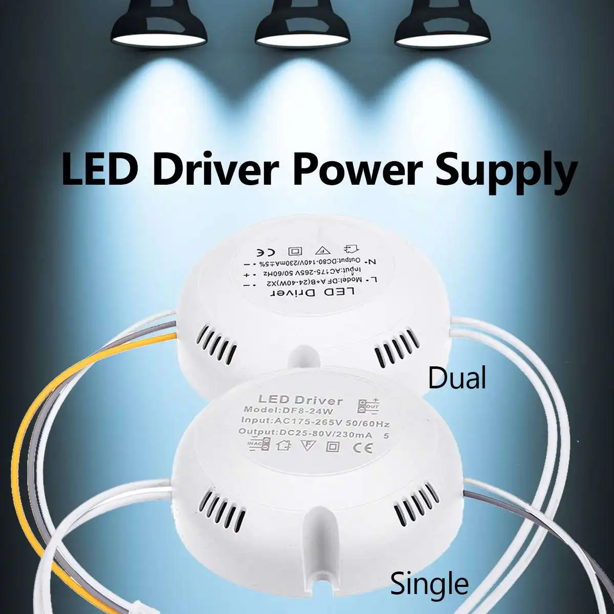 

230mA 8W-40W Dimmable LED Driver Power Supply Adapter for Led Lamp Panel Ceiling Light Lighting Transformer Accessories