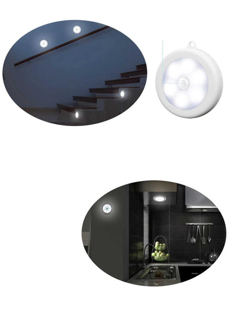 Светодиодный движения Сенсор ночник, для дома круглый ночник движения Сенсор лампа для коридор, ванная для спальни лестницы коридор