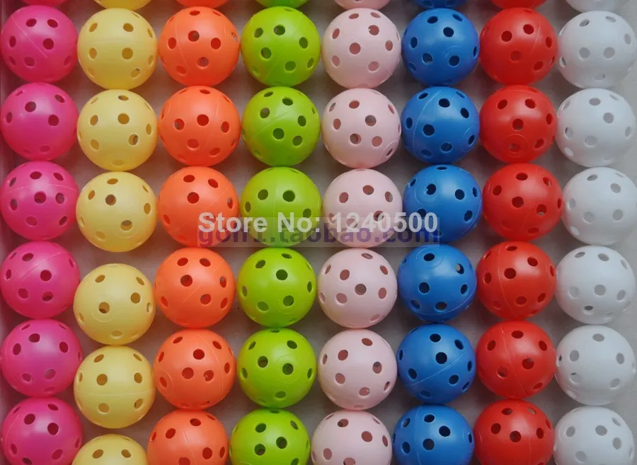 Brand New 70pcs 7 Colors Air Flow Golf Ball Practice Plastic Perforated