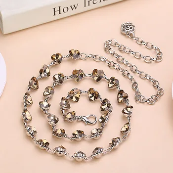 

Dwayne Crystal Waist Chain Women's Belt Joker Sweet Summer Skirt Waist Decoration Waist Belt for Dress Luxury Chains 3 Colors