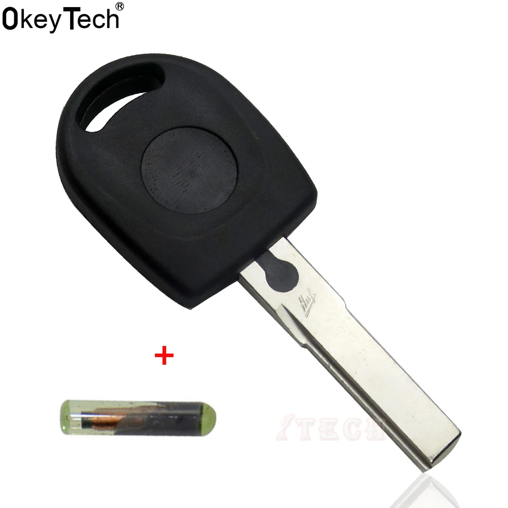 

OkeyTech 1PC Transponder Key Case Chip ID48 For VW Volkswagen Passat for SEAT Ibiza Leon for SKODA Octavia Auto Key Cover