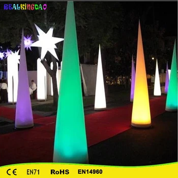 

Free shipping Wedding/Night Party/Christmas/ Party LED Inflatable Cones With Led Base