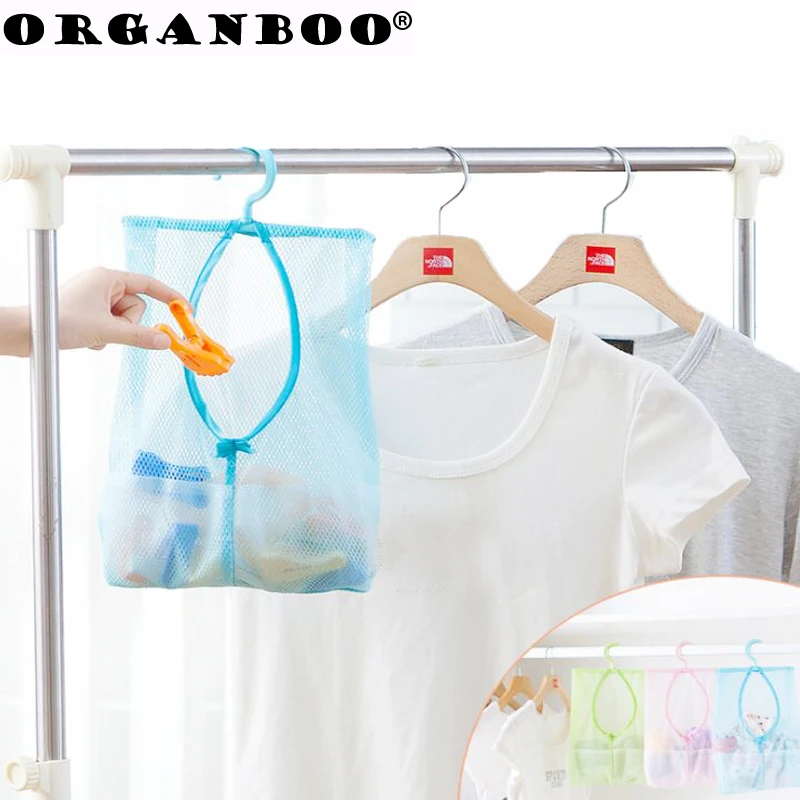 

ORGANBOO 1PC Bathroom Multipurpose Hanging Storage Bag Clothes Net Bag Travel Clothes Hanging Organizer