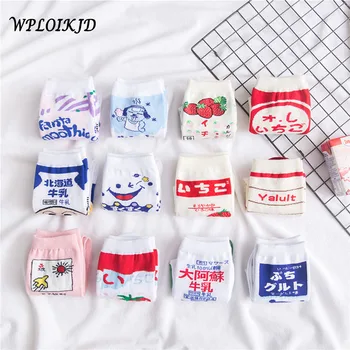 

Art Creative Harajuku Fruit Ice Cream Cotton Women Socks Strawberry Banana Cow Casual Breathable Cute Socks Candy Color Sokken