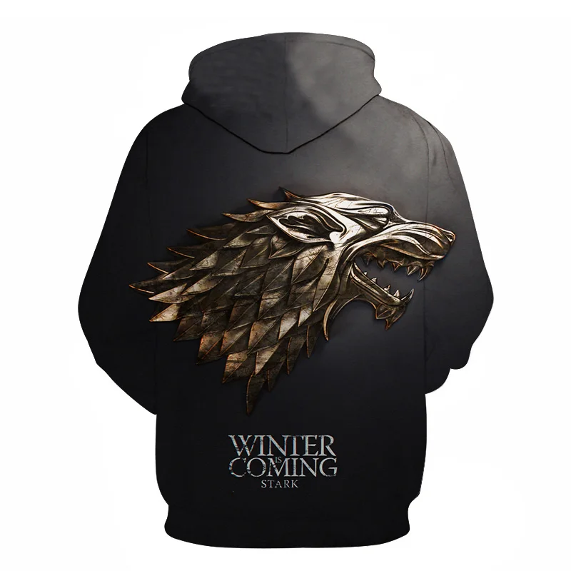 New Movie Game of thrones Hoodie Men Women All characters Cosplay 3d Sweatshirts Hoodies Casual Men Streetwear Pullover 6XL