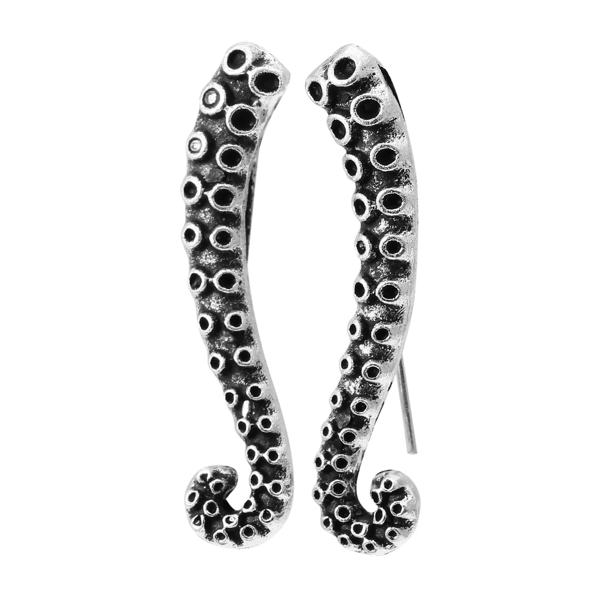 Fashion Octopus Tentacle Earring Vintage Punk Ear Piercing Cuff Clip-On Pin Earrings For Women Men Hip Hop Stud Earring Jewelry