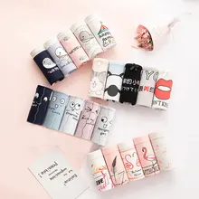 SP& CITY 5 шт./компл. с милыми рисунками животных Для женщин трусики Мягкий хлопок нижнее белье, бесшовное нижнее белье, трусы для девочек, гигиенические трусы, сексуальное нижнее белье