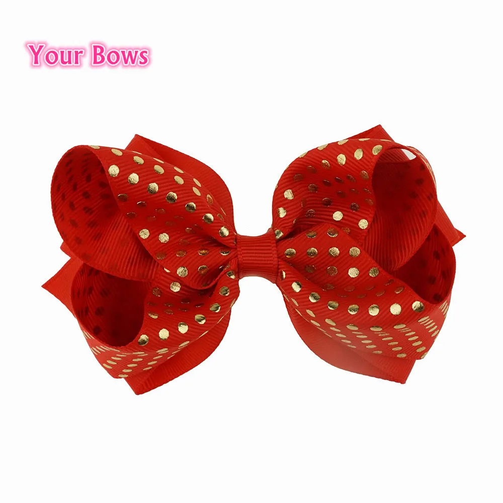Your Bows Golden Sequin Hair Bows Grosgrain Ribbon Hairgrip Alligator