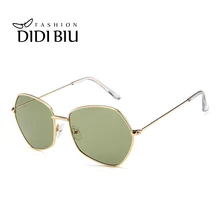 Многоугольные геометрические солнцезащитные очки для мужчин с зелеными линзами, солнцезащитные очки для девушек, яркие розовые прозрачные очки, нестандартные пятиугольные желтые очки WL1083