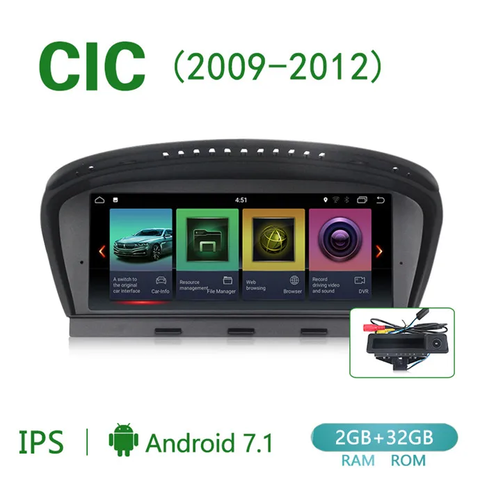 ID7 2G+ 3 знака после 2G! Android 7,1 автомобильный dvd-плеер для BMW 5 серии E60 E61 E63 E64 E90 E91 E92 CCC CIC Система Авто Радио мультимедийный плеер - Цвет: CIC add camera