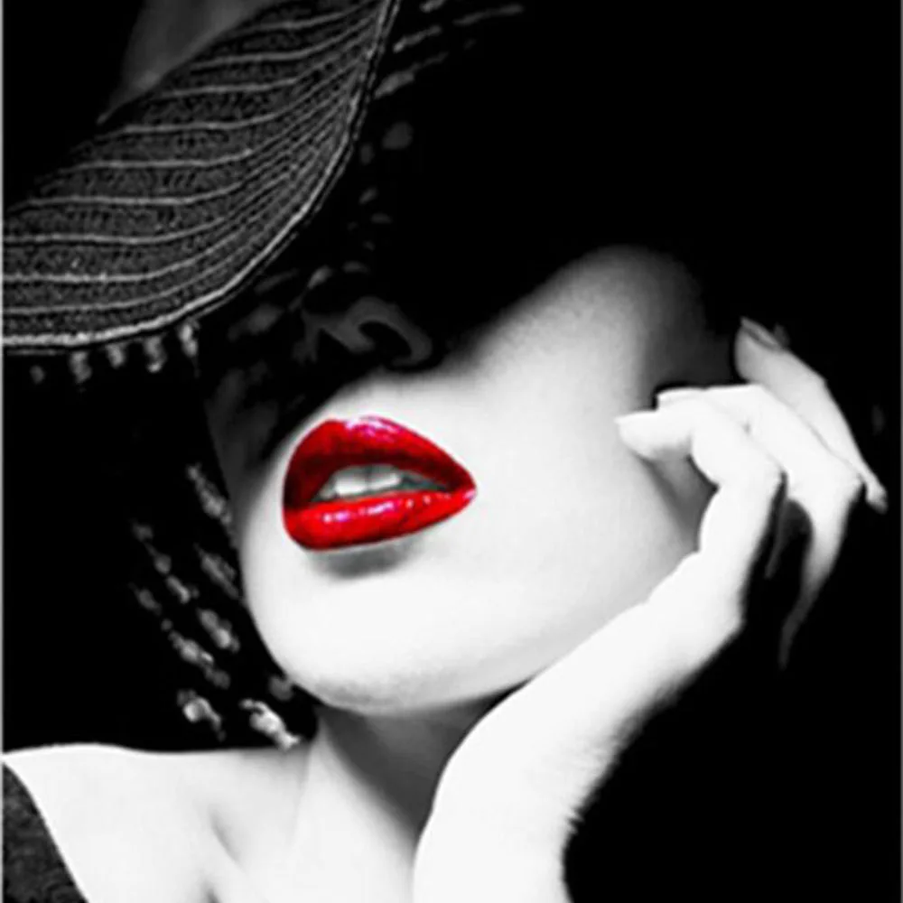 

5D Diamond Embroidery Rose Red Lip Diy Diamond Painting Cross Stitch Full Diamond Mosaic Needlework Rhinestones Painting ST13