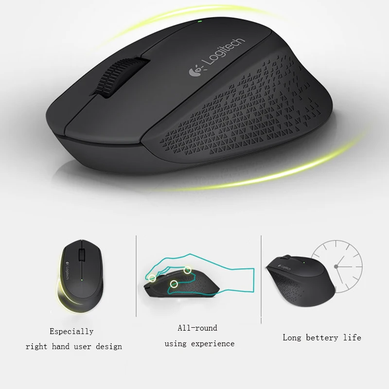 Logitech M280 Wireless Mouse Support Office Test with USB Nano Receiver 1000dpi for Windows 10/8/7 Mac OS
