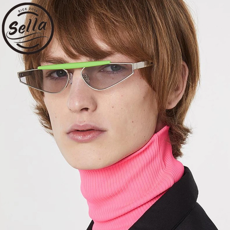 Sella Ретро Модные металлические маленькие оправа кошачий глаз солнцезащитные очки Новые мужские и женские трендовые винтажные треугольные