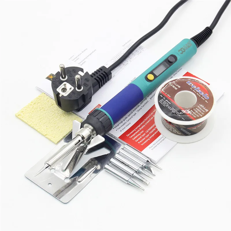 CXG 936d Digital Adjustable temperature Electric Soldering station Electric soldering iron 60W solder tip Solder wire rosin hot air rework station Welding Equipment