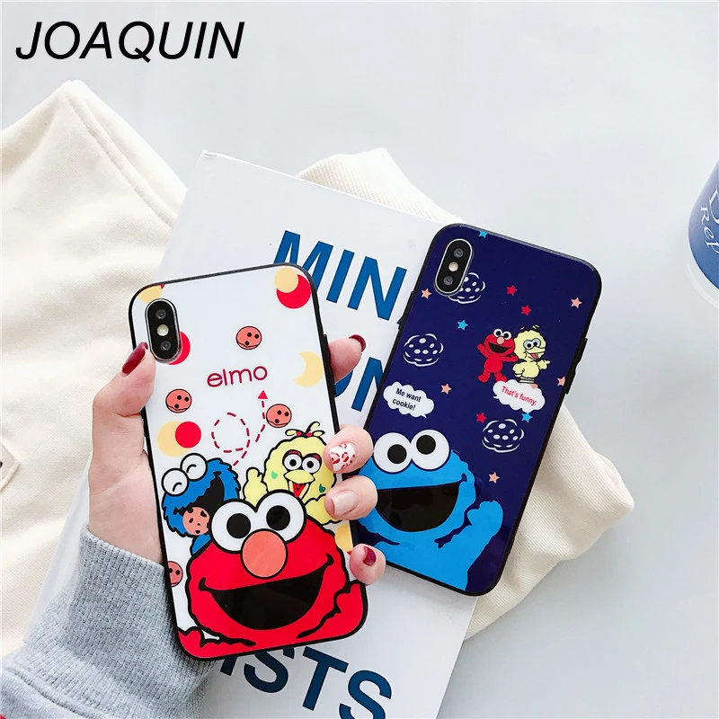 6plus уличный чехол для телефона Sesame Elmo and Cookiemonster iPhone 6 6s 7 8 plus X Xr Xs Max ультратонкое
