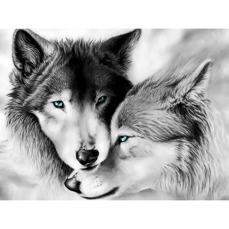 

Animal Diamond Painting "Wolf Couple" 5D DIY Drill Diamond Embroidery Diamond Mosaic Sale,Cross Stich Accessories Decoration