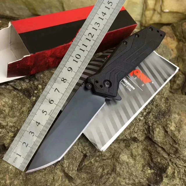 Новейшее качество OEM Kershaw 1990 8cr13Mov лезвие черное стекло заполненное нейлоновой ручкой тактический складной нож Походный карманный нож