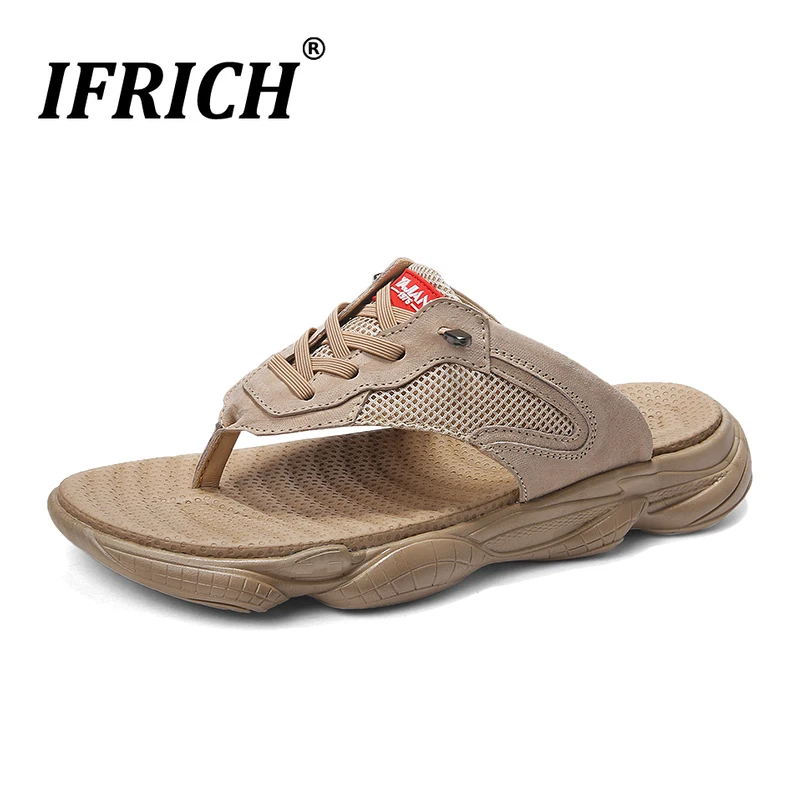 

Best Selling Beach Man Flip Flops Fashion Men Slippers Funny Rubber Sole Summer Casual Shoe For Men Mesh Breathable Man Slippers