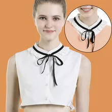 Новинка года лук Рубашка с галстуком Поддельные Воротник воротник рубашки свитер украшения Воротник дикий гриб ухо воротник