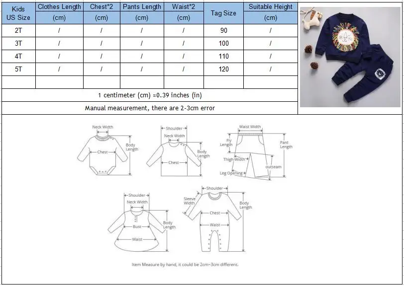 Комплекты одежды для детей Одежда для маленьких мальчиков и девочек, топы с изображением Льва+ штаны, комплект из 2 предметов спортивная одежда с длинными рукавами и рисунком для детей
